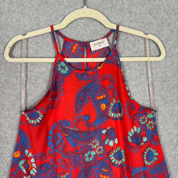 Everly Tank Top Small Paisley Flowy Feminine Resort Cruise Mediterranean Cottage - Picture 2 of 9